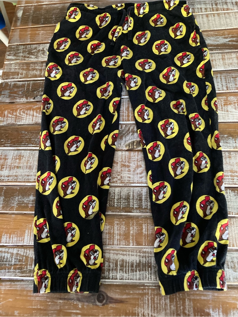 Kids Black Fleece Joggers with Yellow & Red Character Print